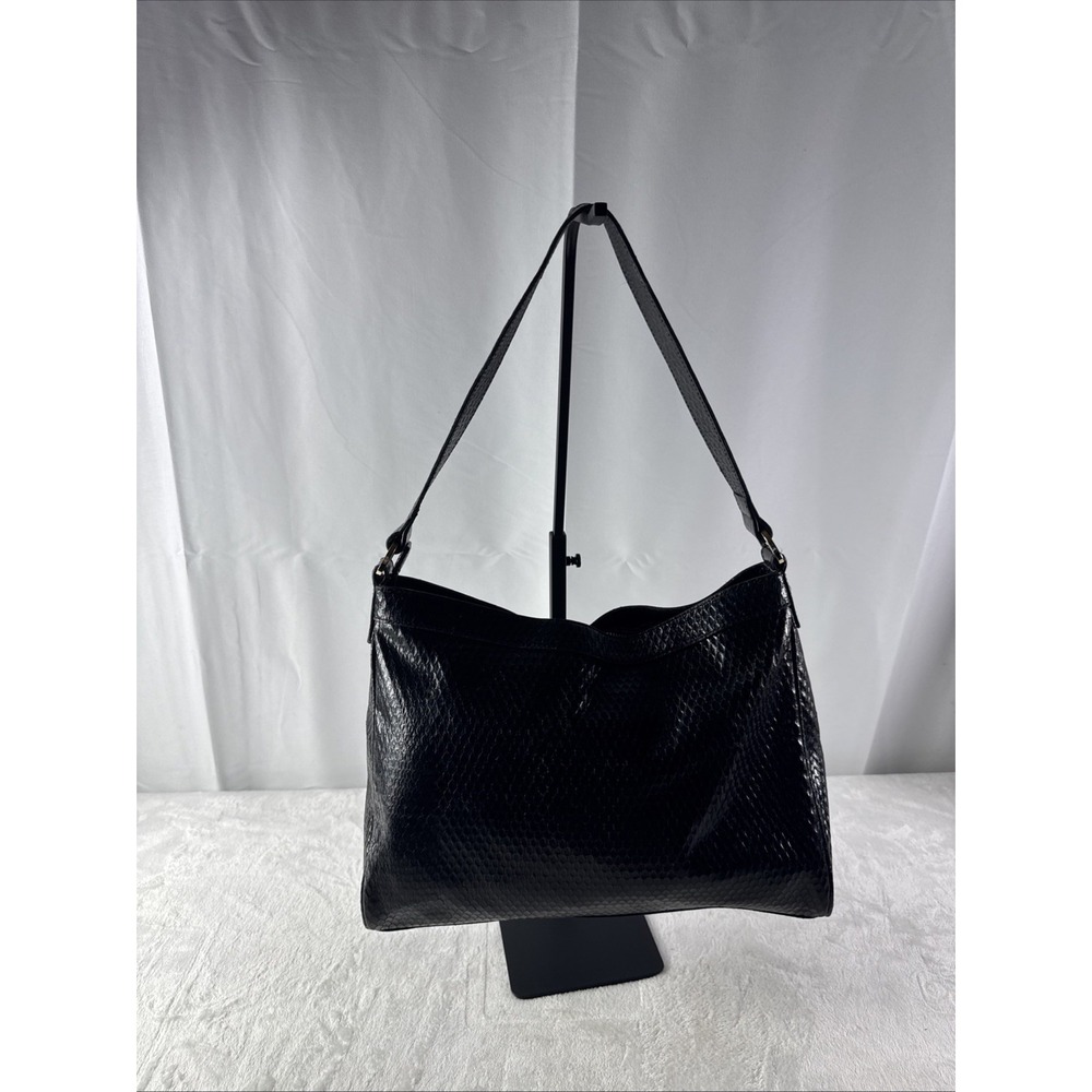 Vintage Anne Klein Black Textured Leather Shoulder Bag - Picture 4 of 6